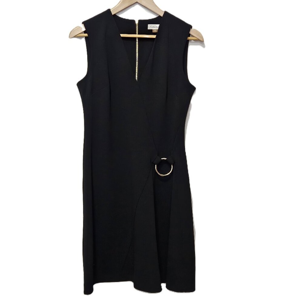 Calvin Klein V-Neck O-Ring Dress